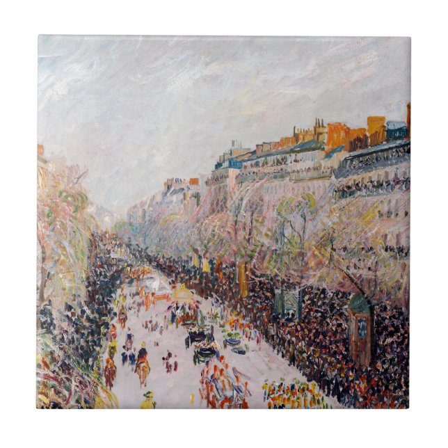 Pissarro - Montmartre, Mardi Gras på Boulevard Kakelplatta (Framsidan)