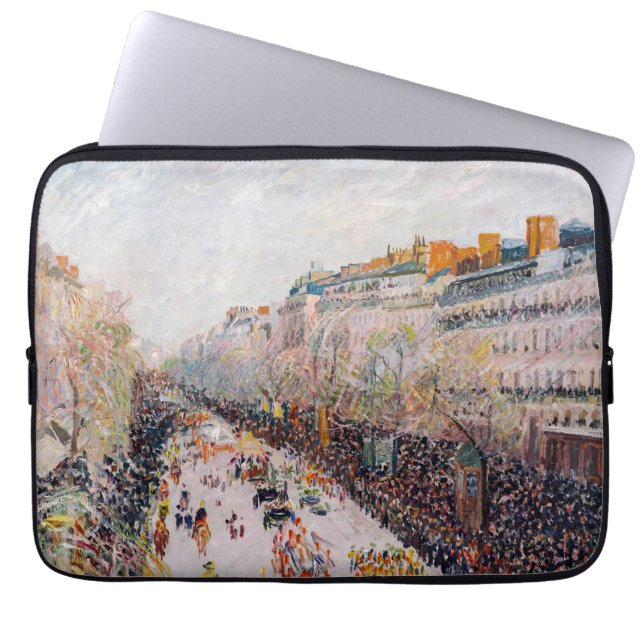 Pissarro - Montmartre, Mardi Gras på Boulevard Laptop Fodral (Framsidan)