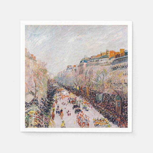 Pissarro - Montmartre, Mardi Gras på Boulevard Pappersservett (Framsidan)