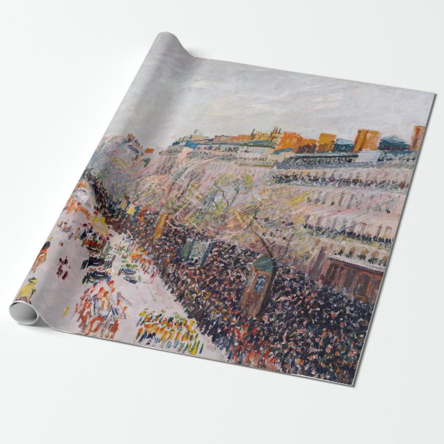 Pissarro - Montmartre, Mardi Gras på Boulevard Presentpapper (Utrullad)