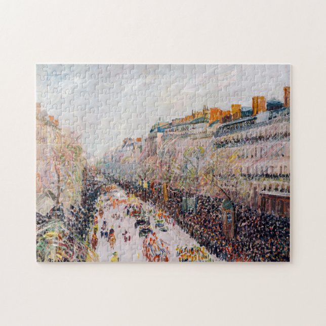 Pissarro - Montmartre, Mardi Gras på Boulevard Pussel (Horisontell)