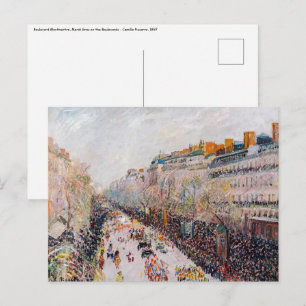 Pissarro - Montmartre, Mardi Gras på Boulevard Vykort