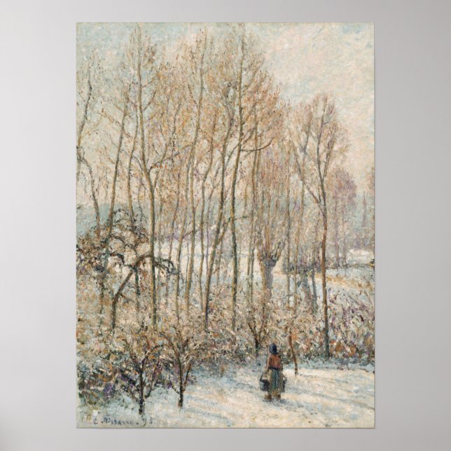 Pissarro - Morgonens solljus på Snö Eragny Poster (Framsidan)