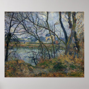 Pissarro - Oises strandbankar nära Pontoise grått  Poster