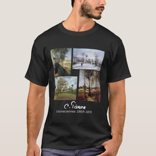 Pissarro Paintings Louveciennes Berömd Art 1869 ti T Shirt (Framsida)