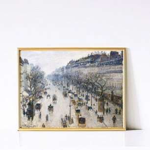 Pissarro Paris Vintage Vinter Gatu Scen Konst Poster