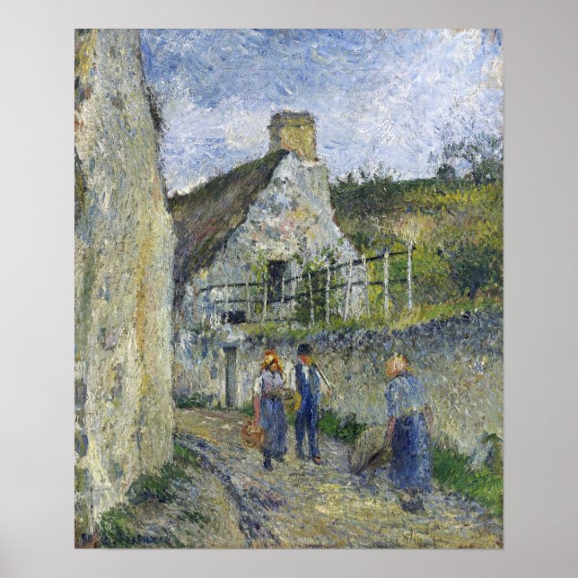 Pissarro - Paved Street at Valhermeil, Auvers Poster (Framsidan)
