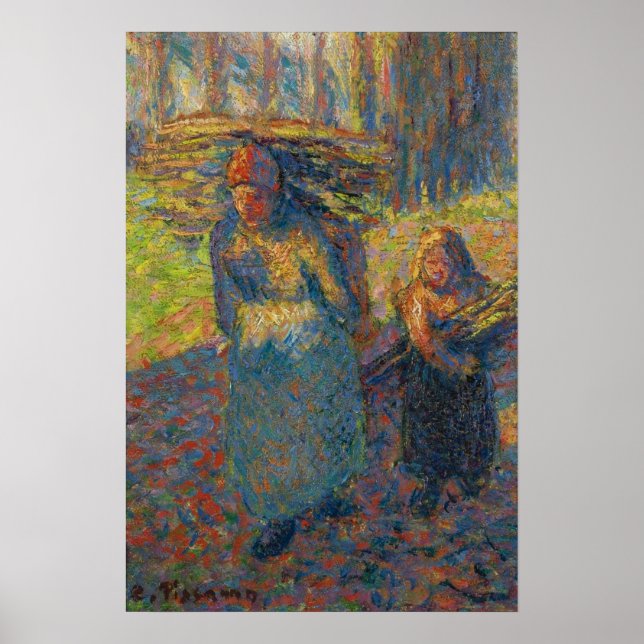 Pissarro - Peasant Women Carriage Brushwood Poster (Framsidan)