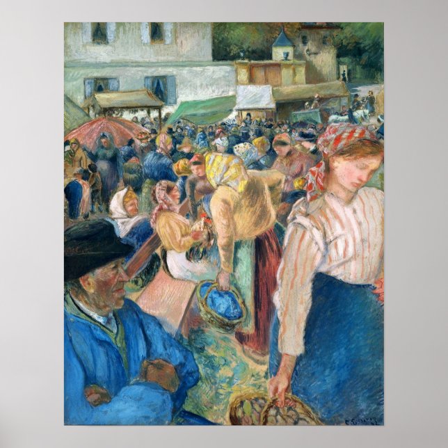 Pissarro - Poultry Market Pontoise 1892 Poster (Framsidan)