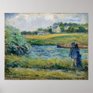 Pissarro - Promenad Nära Vatten Pontoise 1877 Poster