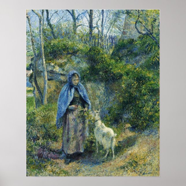 Pissarro - Shepherdes and the goat 1881 Poster (Framsidan)