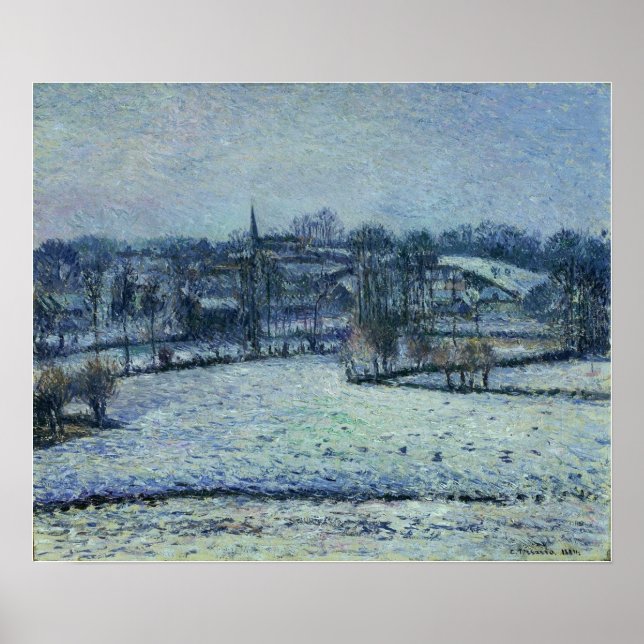 Pissarro - Snö Scene at Eragny (Bazincourt) Poster (Framsidan)