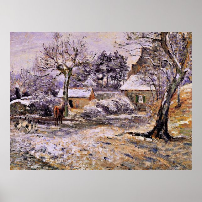 Pissarro - Snö vid Montfoucault Poster (Framsidan)