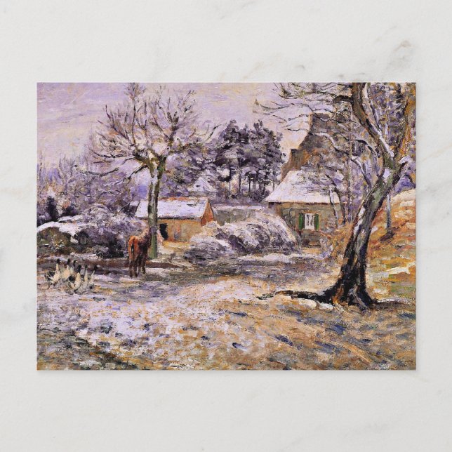 Pissarro - Snö vid Montfoucault Vykort (Framsida)
