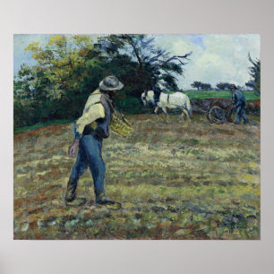 Pissarro - Sower och Plowman Poster