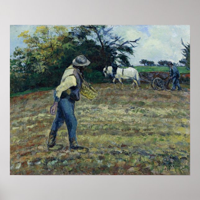 Pissarro - Sower och Plowman Poster (Framsidan)