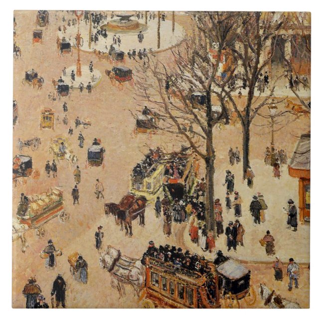 Pissarro - Ställe du Theater, Francais Kakelplatta (Framsidan)
