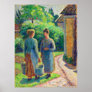Pissarro - två kvinnor i en trädgård 1888 poster