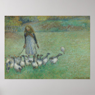 Pissarro - Unga shepherdes of Geese 1886 Poster