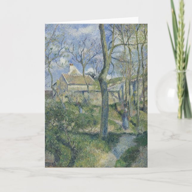Pissarro: Väg till Les Pouilleux (tom insida) Kort (Framsida)