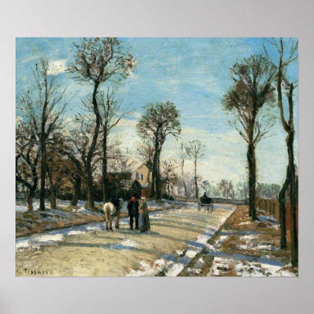 Pissarro - väg till Versailles Louveciennes Winter Poster (Framsidan)