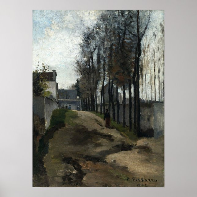 Pissarro - Väg Vinter 1862 Poster (Framsidan)
