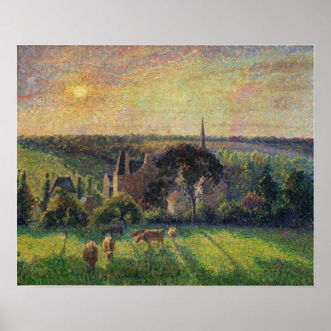 Pissarro - Vid Eragny 1897 Poster (Framsidan)