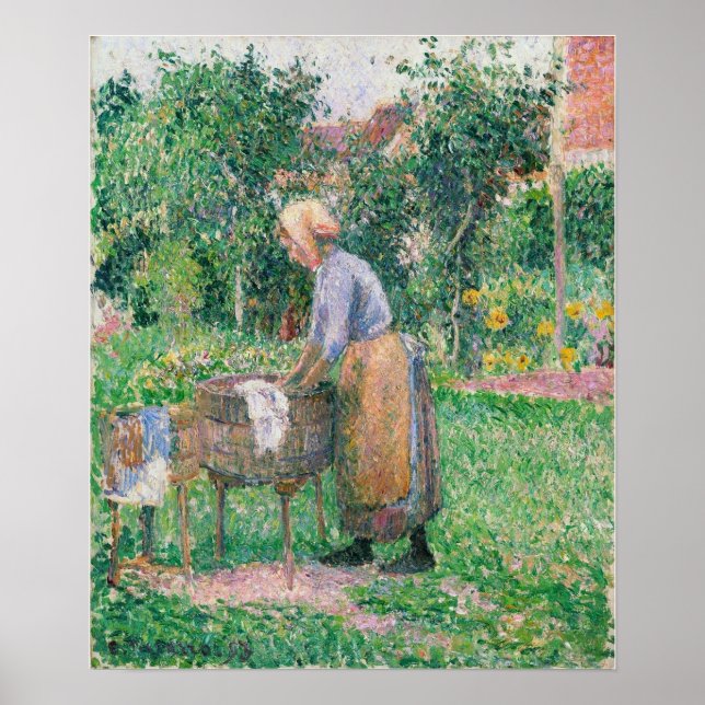 Pissarro - Washerwomen at Eragny 1893 Poster (Framsidan)