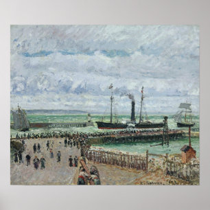 Pissarro - Westernt brytvatten i havshamnen Poster