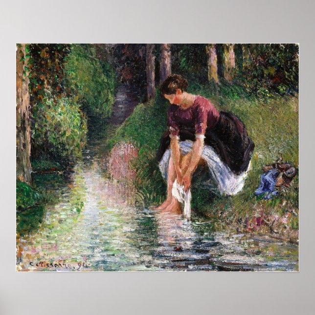 Pissarro - Young Woman Bathing Her Feet 1894 Poster (Framsidan)