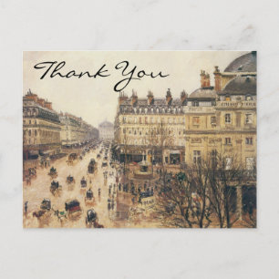 Pissarros Ställe du Théâtre Français, Paris: Rain Vykort