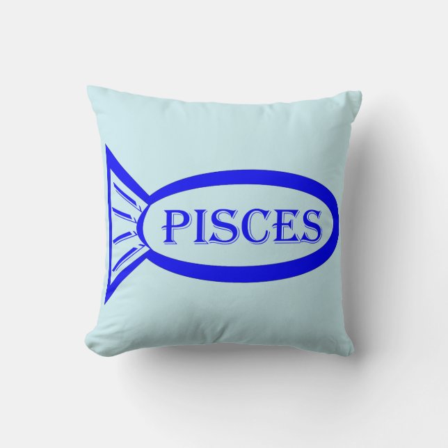 Pisses Stjärntecken Fish Pillow Kudde (Framsida)
