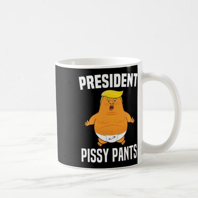 Pissy Byxor Funny Baby Trump Kaffemugg (Höger)