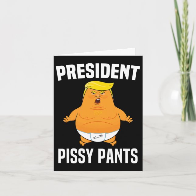 Pissy Byxor Funny Baby Trump Kort (Framsida)