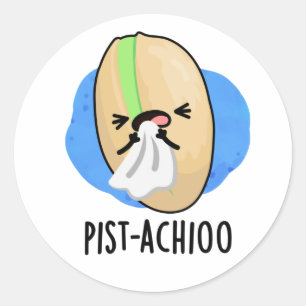 Pist-achioo Funny Snysserande Nöt Pistachio Pun Runt Klistermärke