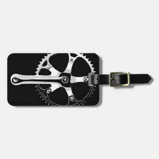 Pista cykel Crankset - vit på svart Bagagebricka