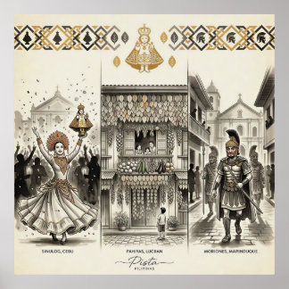 Pista — Sinulog · Pahiyas · Moriones Poster