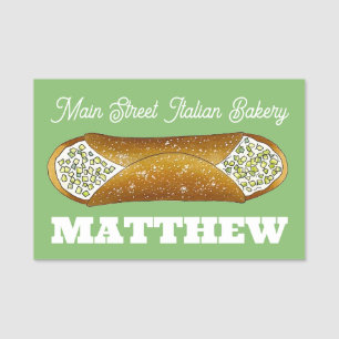 Pistachio Cannoli Italiano Bakery Food Dessert Namnbricka
