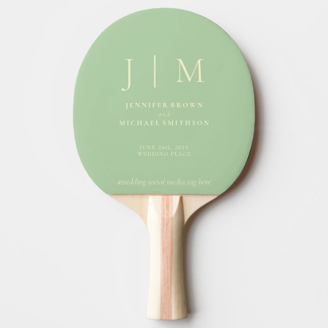 Pistachio & Cream Formal Simple Fun Wedding Pingisracket (Framsidan)