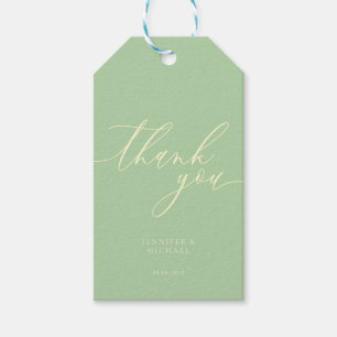 Pistachio & Cream Tack Enkel Tack Presentetikett