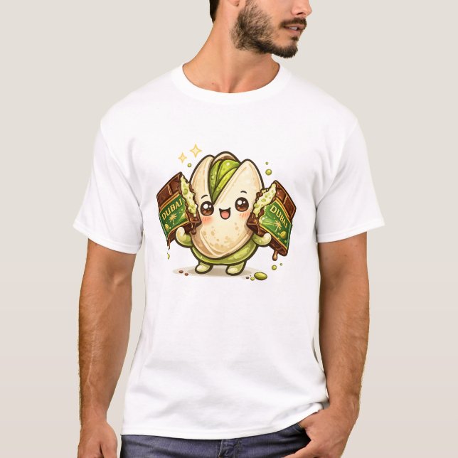 Pistachio Dubai Choklad Kawaii T-Shirt (Framsida)