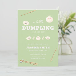 Pistachio Green Kawaii Bao Dumpling Baby Shower  Inbjudningar