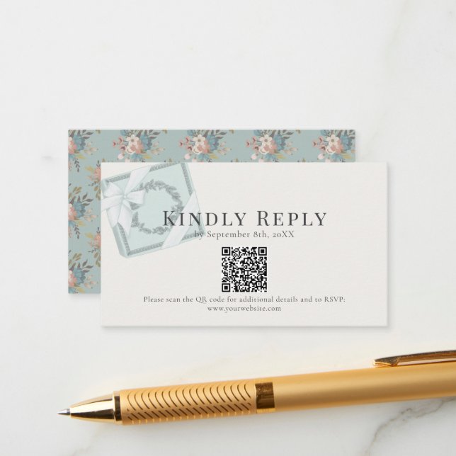 Pistachio Grönt Gift Box QR-OSA Tilläggskort (Fram/Back In Situ)