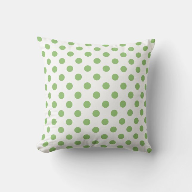 Pistachio Grönt Polka dots Circles Kudde (Framsida)