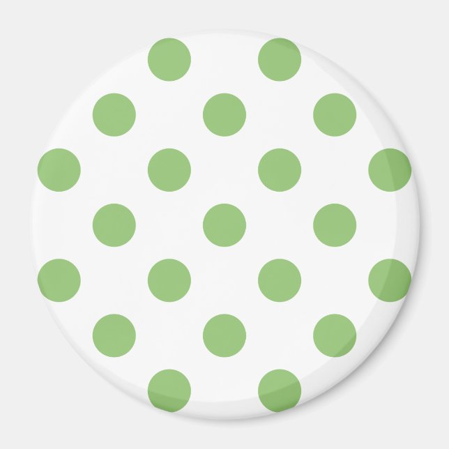 Pistachio Grönt Polka dots Circles Magnet (Framsidan)