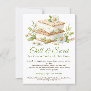 Pistachio Ice Cream Sandwich Day Watercolor Vykort