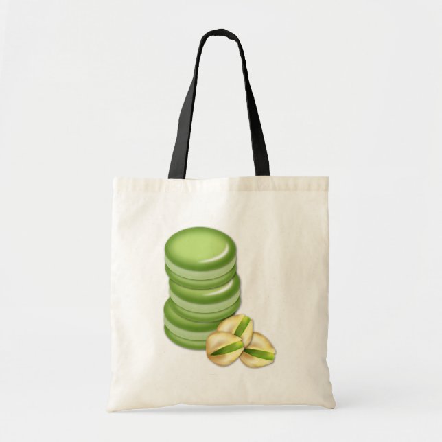 Pistachio Macarons Tygkasse (Framsidan)