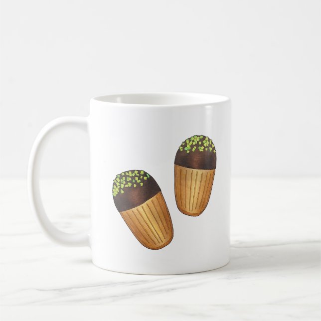 Pistachio Madeleines Fransk Pastries Baking Kaffemugg (Vänster)