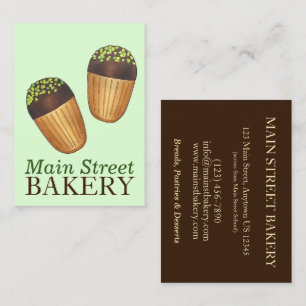 Pistachio Madeleines Fransk Patisserie Bakery Chef Visitkort