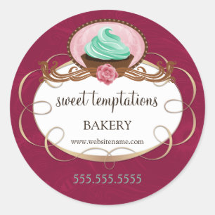 Pistachio Mint Icing Cupcoa Bakery Packery Runt Klistermärke